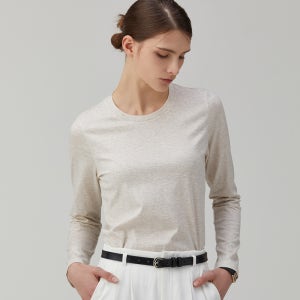 W_시그니처 클래식 & 베이직 핏 긴소매 티셔츠 (155gsm)