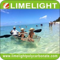 LIMELIGHT 투명 블루 오션 카약 카누 크리스탈 보트 여행용 폴리카보네이트 선박