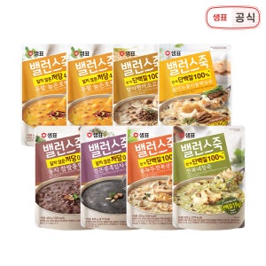 [슈퍼적립] 샘표 밸런스죽 420g 8개 세트 호박 닭백숙 소고기 통팥 흑임자 삼계 전복