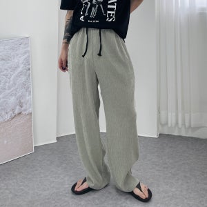 남자 여름 냉장고 허벅돼 롱 와이드 플리츠 밴딩 키큰남자 바지