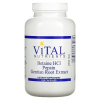 Vital Nutrients 베타인염산염 펩신 용담 뿌리 추출물 캡슐 225정