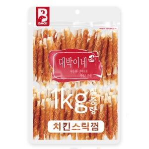 대박이네 대용량 강아지 간식 치킨스틱껌, 1kg, 1개
