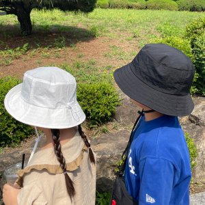 초등학생 주니어 폴리 스트랩 턱끈 버킷햇 여름 물놀이 비치 벙거지 모자