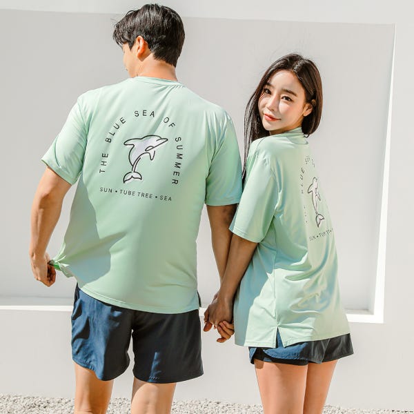 남자 여성 래쉬가드 다이브 빅사이즈 반팔 베이직 커플 상의