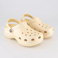 크록스 플랫폼 클로그, 바닐라 쉬머 색상 Crocs Platform Clogs Vanilla Shimmer