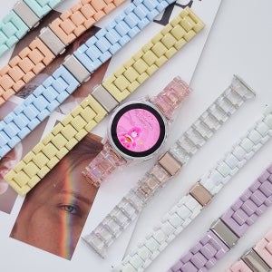 갤럭시워치 아크릴 투명 캔디 파스텔 레진 슬림 오로라 스트랩