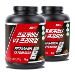 프로게이너 V3 프리미엄 체중근육 탄수화물 게이너 벌크업 단백질보충제 초코, 4kg, 2개