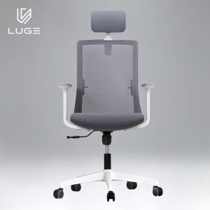 루게 L40 학생 컴퓨터 책상 메쉬 사무용 사무실 게이밍 의자 화이트/그레이/고정팔걸이