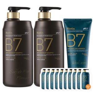 포레스트스토리 B7 약산성 비듬 탈모 샴푸 1000ml 2개+200ml+10매 남자 여자