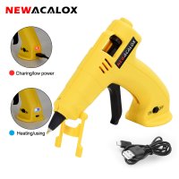 무선글루건 실리콘건 충전 NEWACALOX USB 무선 접착제 총 100Pcs 7mm 스틱 DC 5V 8W 미니 Gluegun 이식 DIY 도구 홈 학교에 대 한