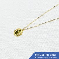 주얼바인 이코노믹 10K YG 러블리 각인 타원 밀그레인 데일리 심플 여자 금목걸이