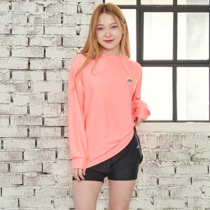 아쿠아리우스 여성 루즈핏 래쉬가드 3도피치 긴팔 + 블랙 반바지