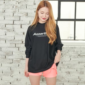 아쿠아리우스 여성 루즈핏 긴팔 래쉬가드 ass 블랙 긴팔 + 피치 반바지