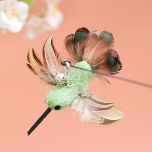 유미캣 녹색벌새 고양이 장난감 낚시대 새 깃털 리필