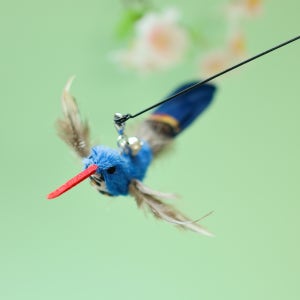 유미캣 청색벌새 고양이 장난감 낚시대 새 깃털 리필