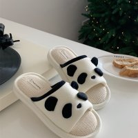 수심 Panda Slippers 판다 슬리퍼 패브릭 오픈형 실내화 사무실 학원 병원 팬더