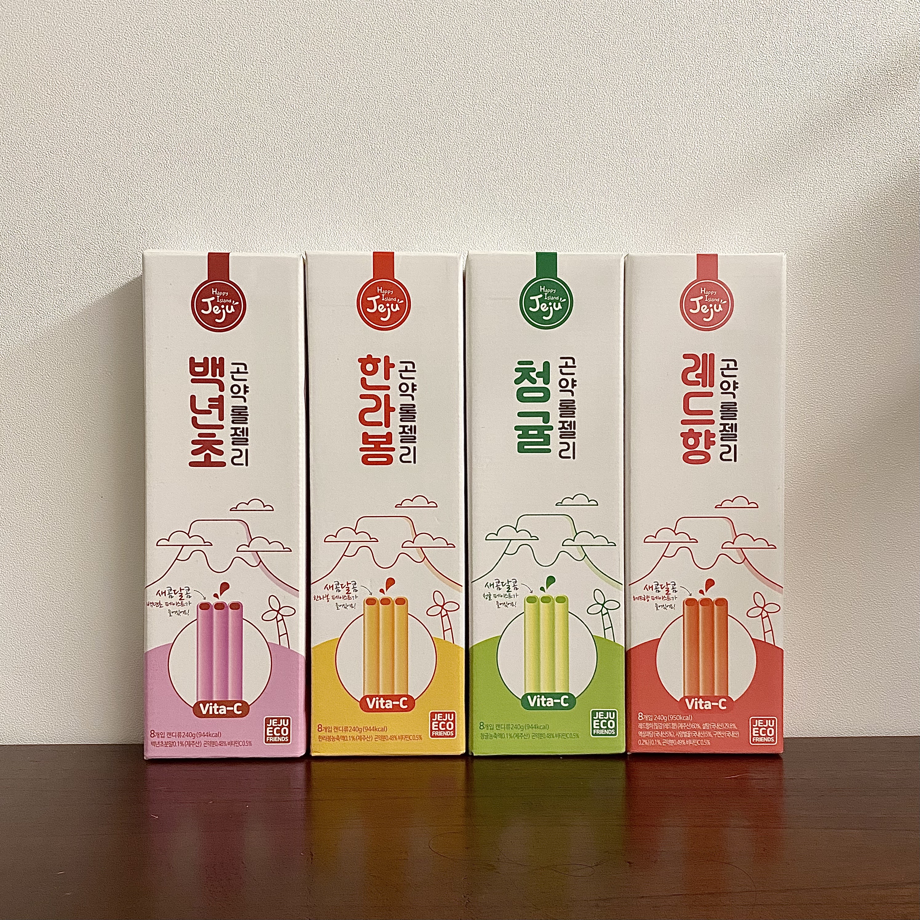 제주 곤약롤젤리 한라봉 & 청귤 & 백년초 & 레드향 곤약롤젤리 (4종) 4Box