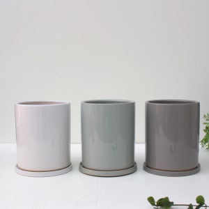 쎄르 유광 원통 18CM 세라믹 화분 인테리어 도자기 화분 CH001