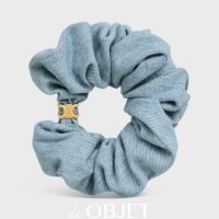 [CELINE] 셀린느 스크런치 팔찌 곱창밴드 브라스 금장 데님 블루 SCRUNCHY BRACELET BRASS GOLD DENIM BLUE 460PR2BCO 33GE