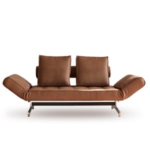 덴마크 접이식 레더 소파 2인용