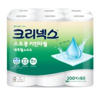 크리넥스 내추럴소프트 스트롱 키친타월 200매x6롤 (N2)