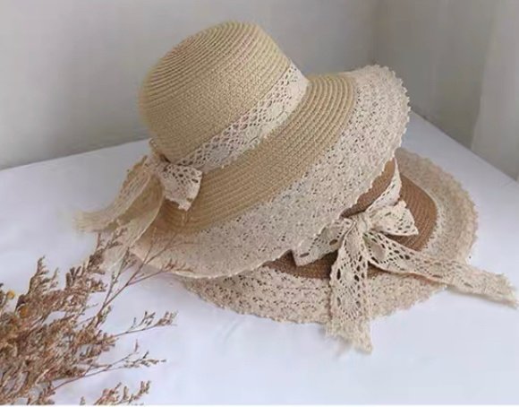 레이스 리본모자 야외활동 햇빛차단 버킷햇 여름모자 여름휴가 필수템