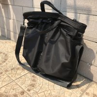 나일론 헬맷백 / Nylon helmet bag / 아메카지 가방 / Tanker bag / Black