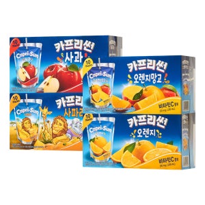 농심 카프리썬 200ml 오렌지망고+오렌지+사과+사파리 (총 40팩)