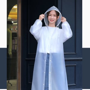 EVA소재 코트형우비 아웃도어 바람막이 남성 여성 비옷 성인용우의 4컬러