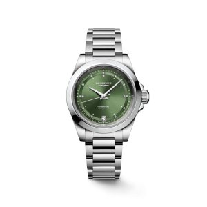 [공식] 론진 콘퀘스트 그린 다이얼 다이아 34MM L3.430.4.07.6