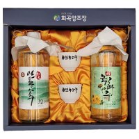 [회곡양조장 공식몰] 전통주 선물세트(안동소주+안동국화주 32도 375ml 2병, 잔 2개 포함)