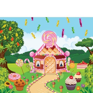 D3038 과자집 현수막 / 헨젤과그레텔 현수막 어린이집 동화 플랜카드 제작 1회 수정 가로형 소