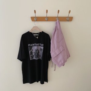 판타스틱 옆트임 루즈핏 티셔츠 여성 여름 2COLOR