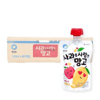 대상 청정원 사과를 사랑한 망고 100ml x 40개입 어린이 음료 간식 급식 후식