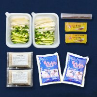 시원식품 가자미 순살 물회 2인 세트 야채포함 가자미회 200g 물회육수 600g