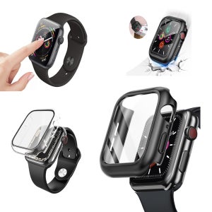 애플워치 40/41/44/45mm 풀커버 강화 유리 하드케이스 클리어 퍼팩트핏 굿 터치감