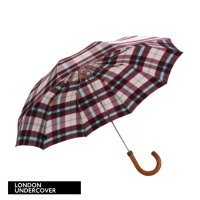 런던 언더커버 맥클린 타탄 크룩 핸들 접이식 우산