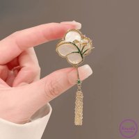 한복 옷핀 혼주 옥 브로치 자개 난초 플라워 태슬 단추 구멍 걸이 액세서리 BROOCH