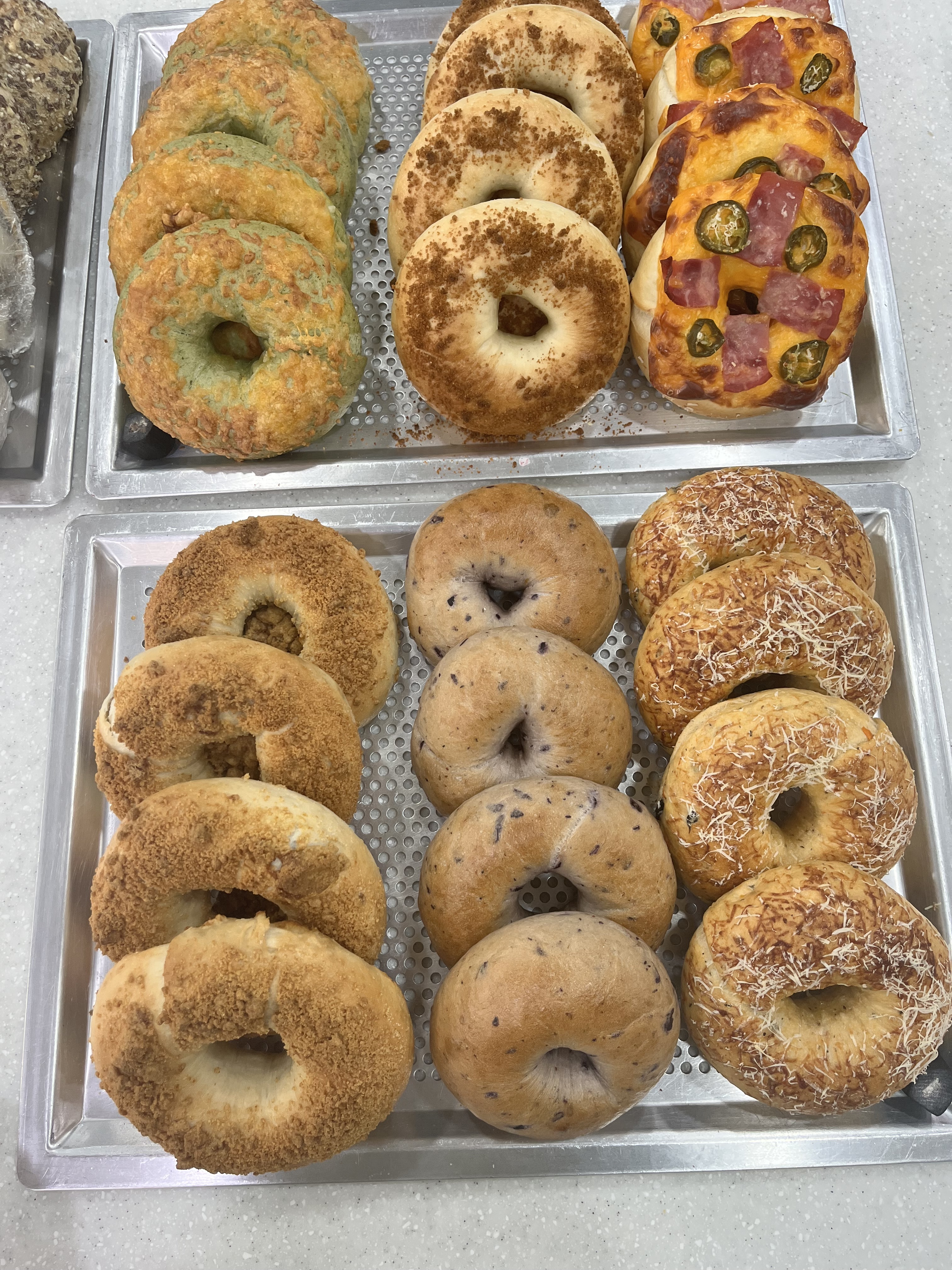 Premium Handmade Bagels 15 Types: Blueberry, Chestnut, Cream Cheese, Plain, Chocolate, Basil, Tomato, Olive, Potato