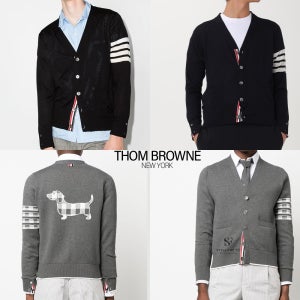 톰브라운 가디건 남성 밀라노스티치 메리노울