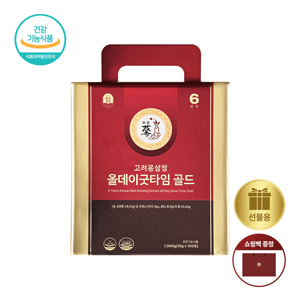 PNBG 풍년보감 <b>고려홍삼정</b> 진액 올데이굿타임 골드 홍삼스틱 홍삼선물세트 100포, 1개