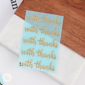 with thanks 골드 스티커 레진 아트 공예 재료 (5장) RA193