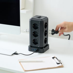 텔로 타워형 멀티탭 16구 USB 충전 고용량 수직 콘센트