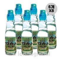 사이토 청포도 라무네 구슬 사이다 음료 200ml 6개 X8