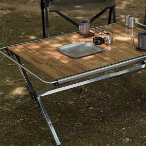 블루폴 마틴 롤 테이블 캠핑 경량 IGT 플레이트 호환 접이식 캠핑용 야외용 우드테이블