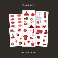 [프롬망무] Red sticker pack 굿노트 스티커