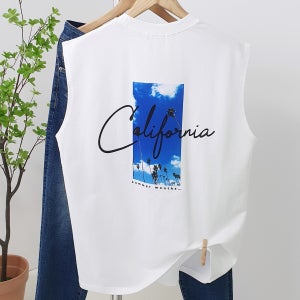 켈리포니아 전사 커플 여름 바캉스 오버핏 남자 나시티