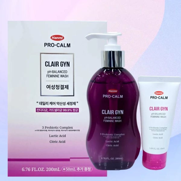 [약국] 리뉴얼 샘플 4개 프로캄 클레어진 200ml + 휴대용50ml 한미약품 여성 청결제