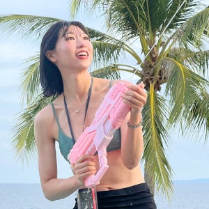 워터밤 물총 파스텔 리볼버 감성 대형 파워 물총 (핑크)