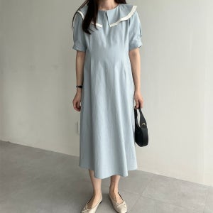 세일러카라원피스 77사이즈 스카이블루원피스